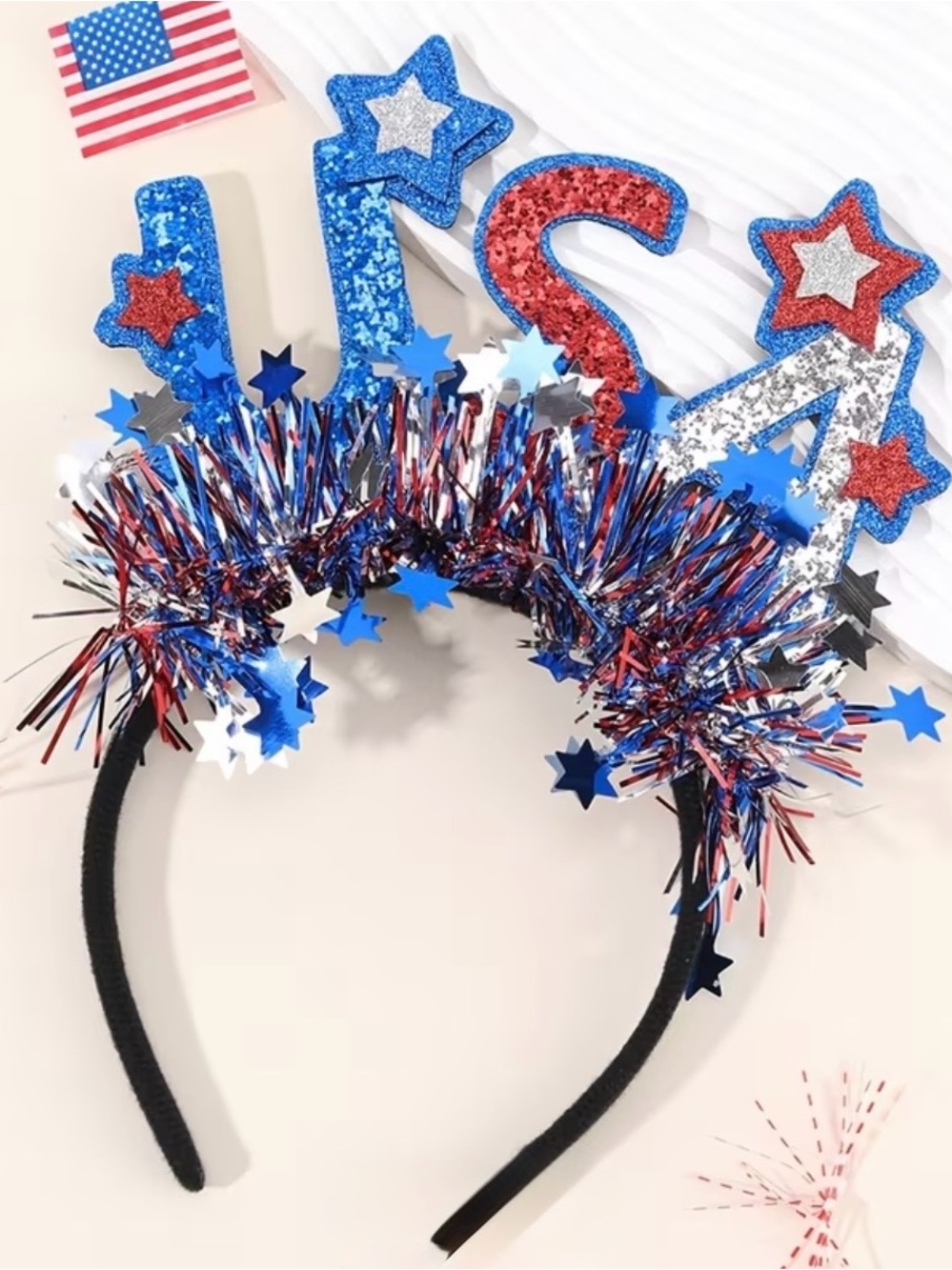 Patriotic 4th of July Star Headband - Red, White & Blue